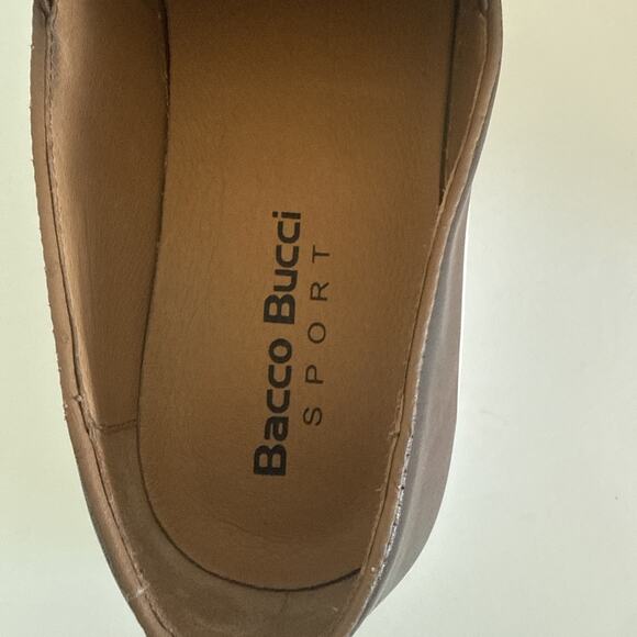Bacco Bucci Sport‎ Brown Leather Slip On Loafers Leather Mens size 12